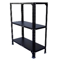 Black 24 Gauge 3 Shelf Shelving Unit Storage Rack